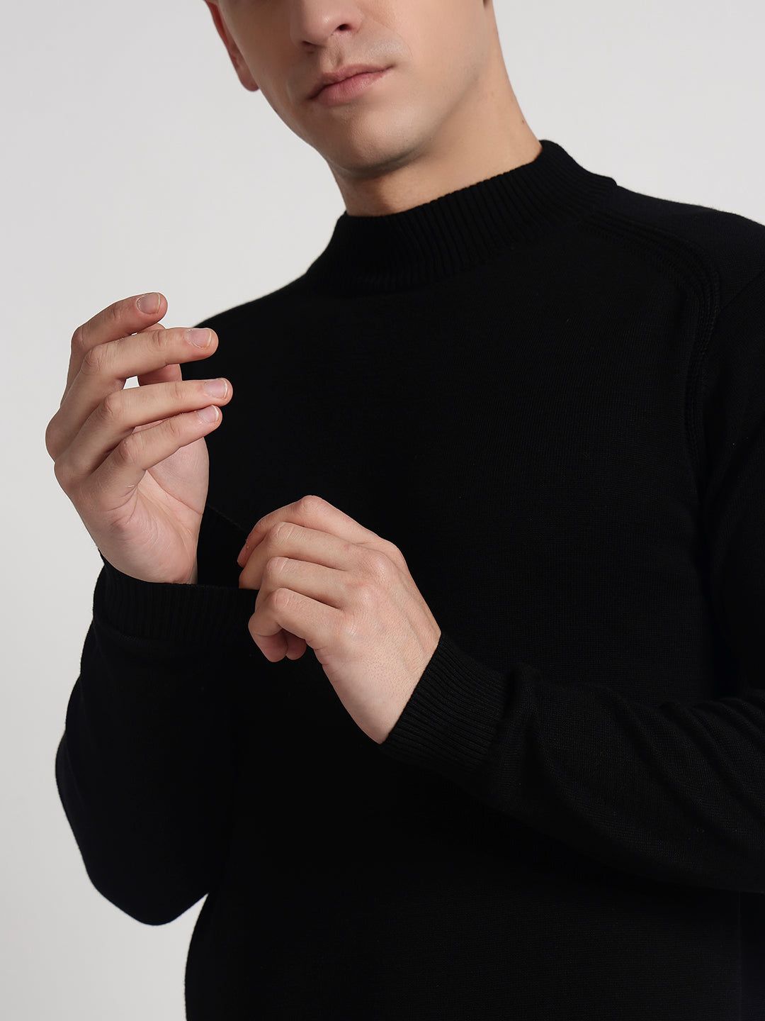 Rarebond's Nimbus Men's Black Knitted High Neck
