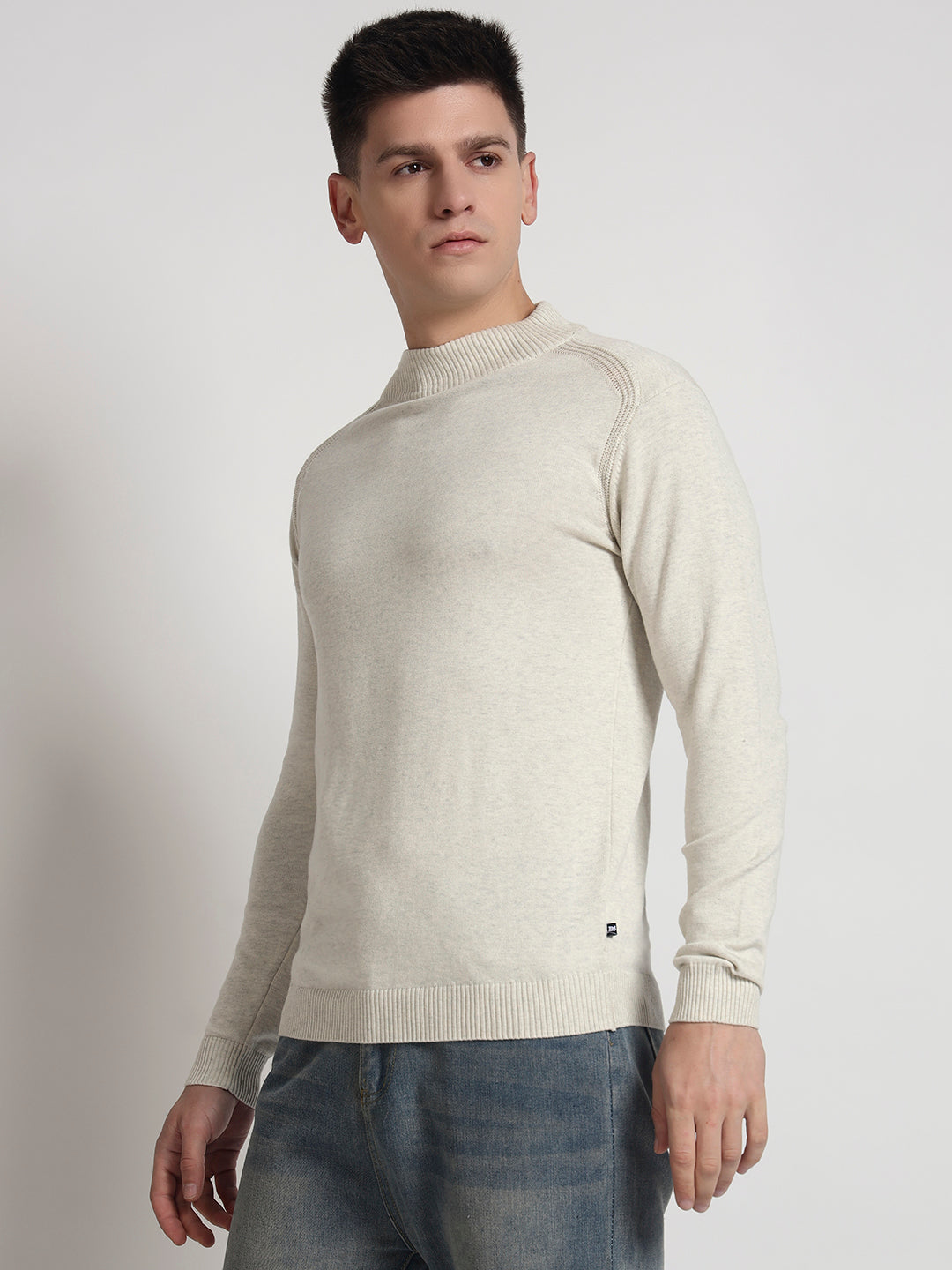 Rarebond's Nimbus Men's Acru Melange Knitted High Neck