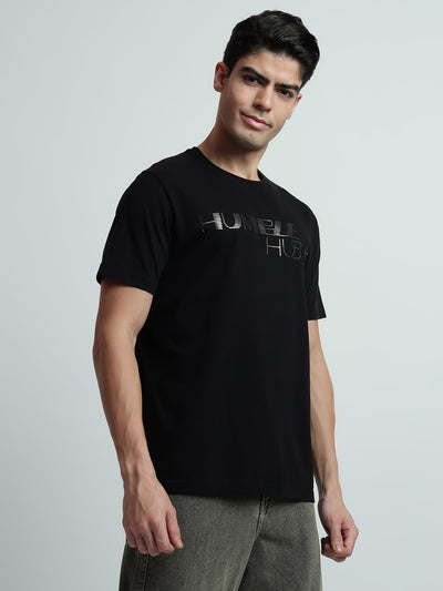 Rarebond's Humble Black Half Sleeve Comfort Fit T-shirt