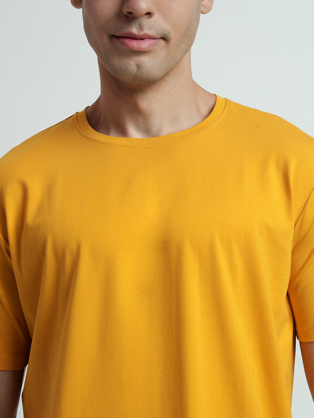 Rarebond Flow Half Sleeve Crew Neck Mustard Comfort Fit