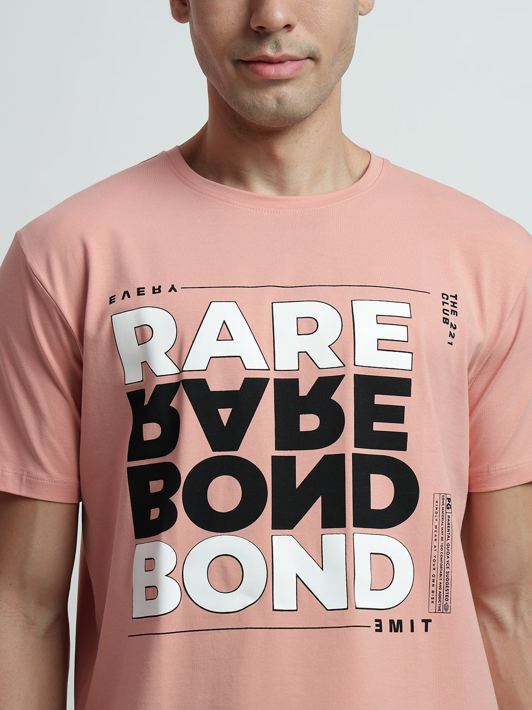 Rarebond's Rare Flip Peach Half Sleeve Comfort Fit T-Shirt