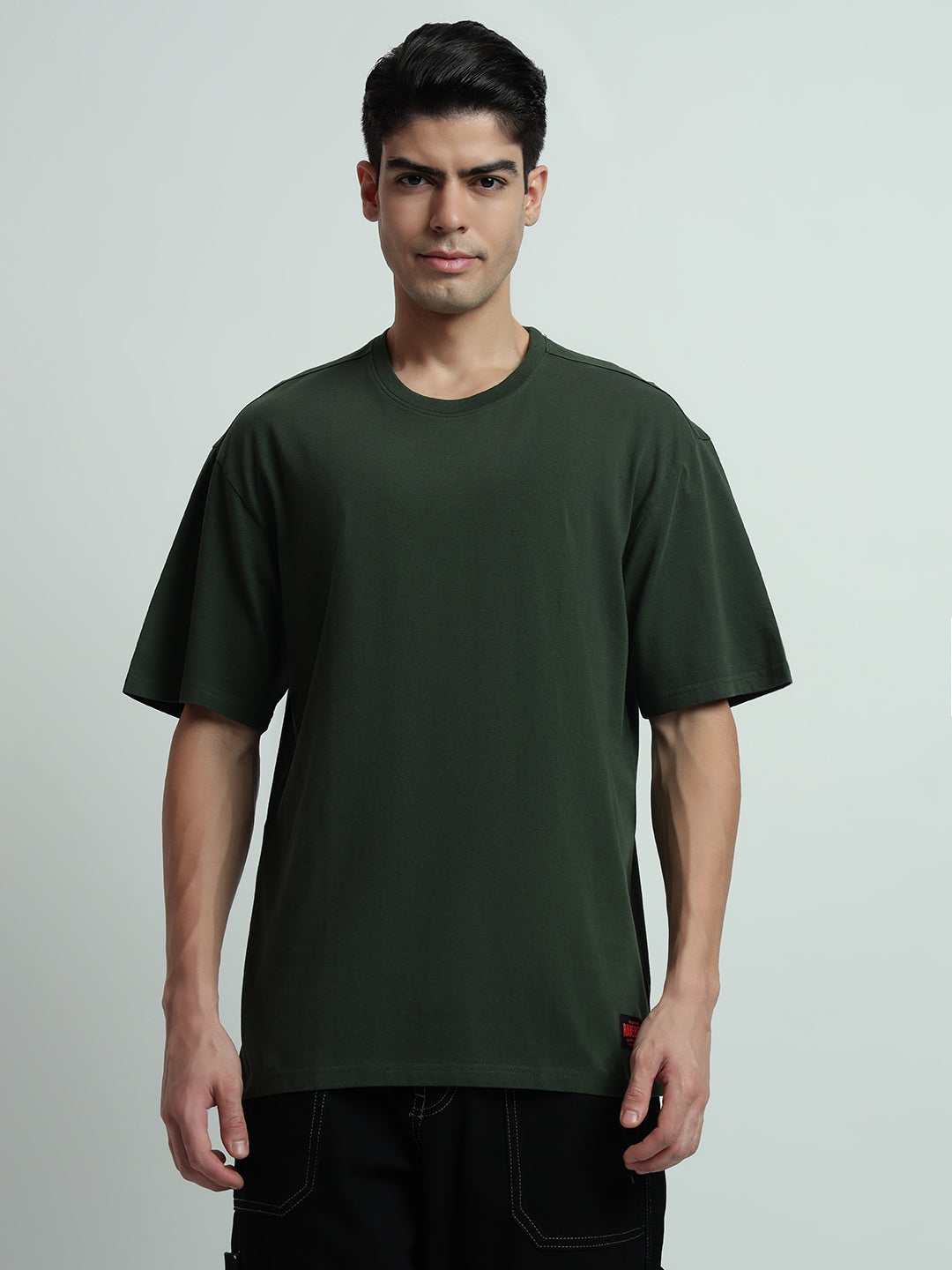 Rarebond Cloud Green Half Sleeve Oversized Fit T-Shirt