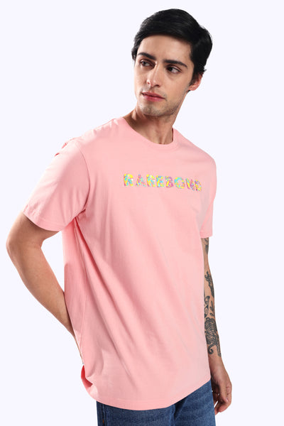 Rarebond's Rainbow Peach Half Sleeve Comfort Fit Round Neck T-Shirt
