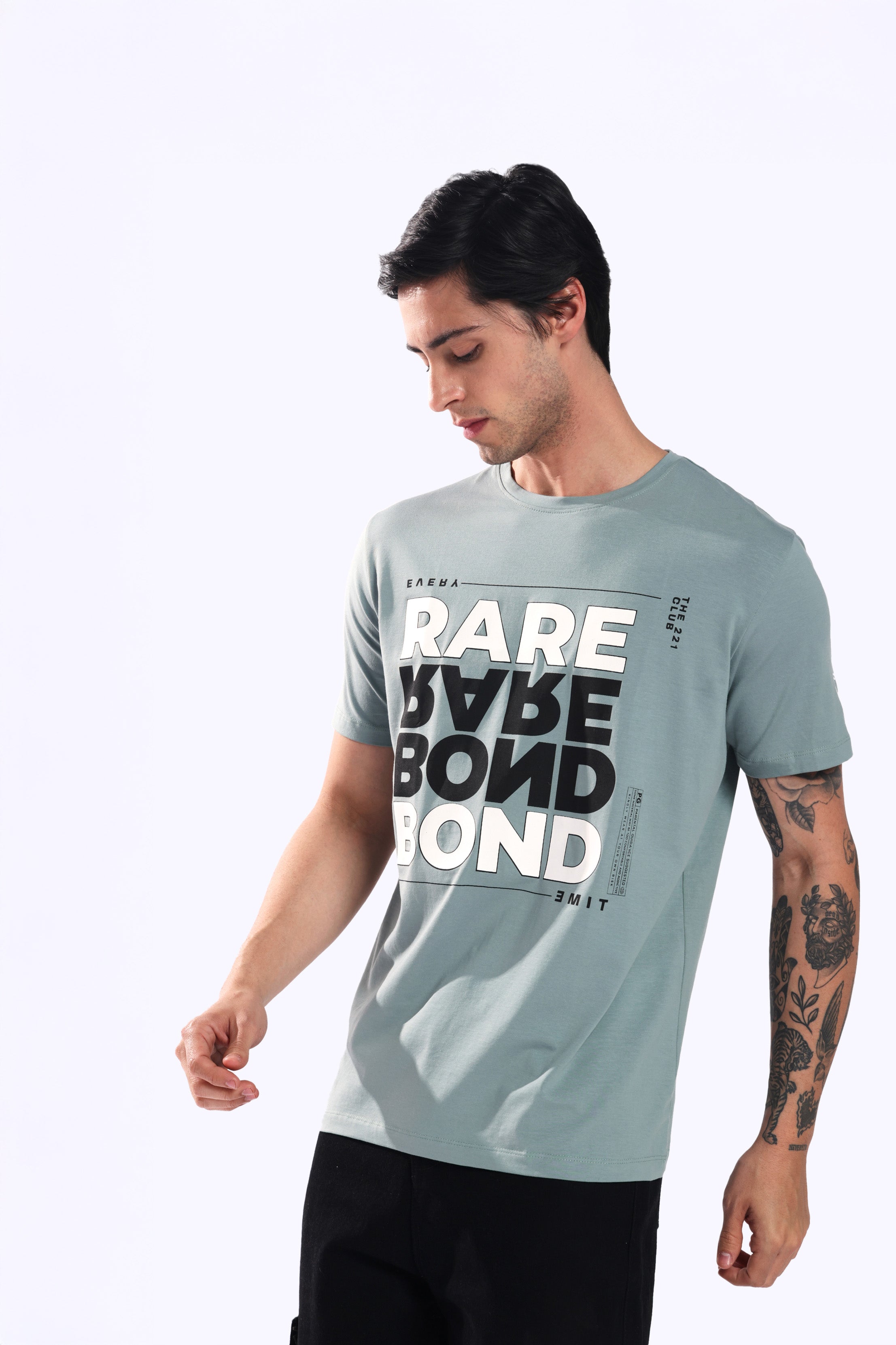 Rarebond's Rare Flip Moss Half Sleeve Comfort Fit T-Shirt