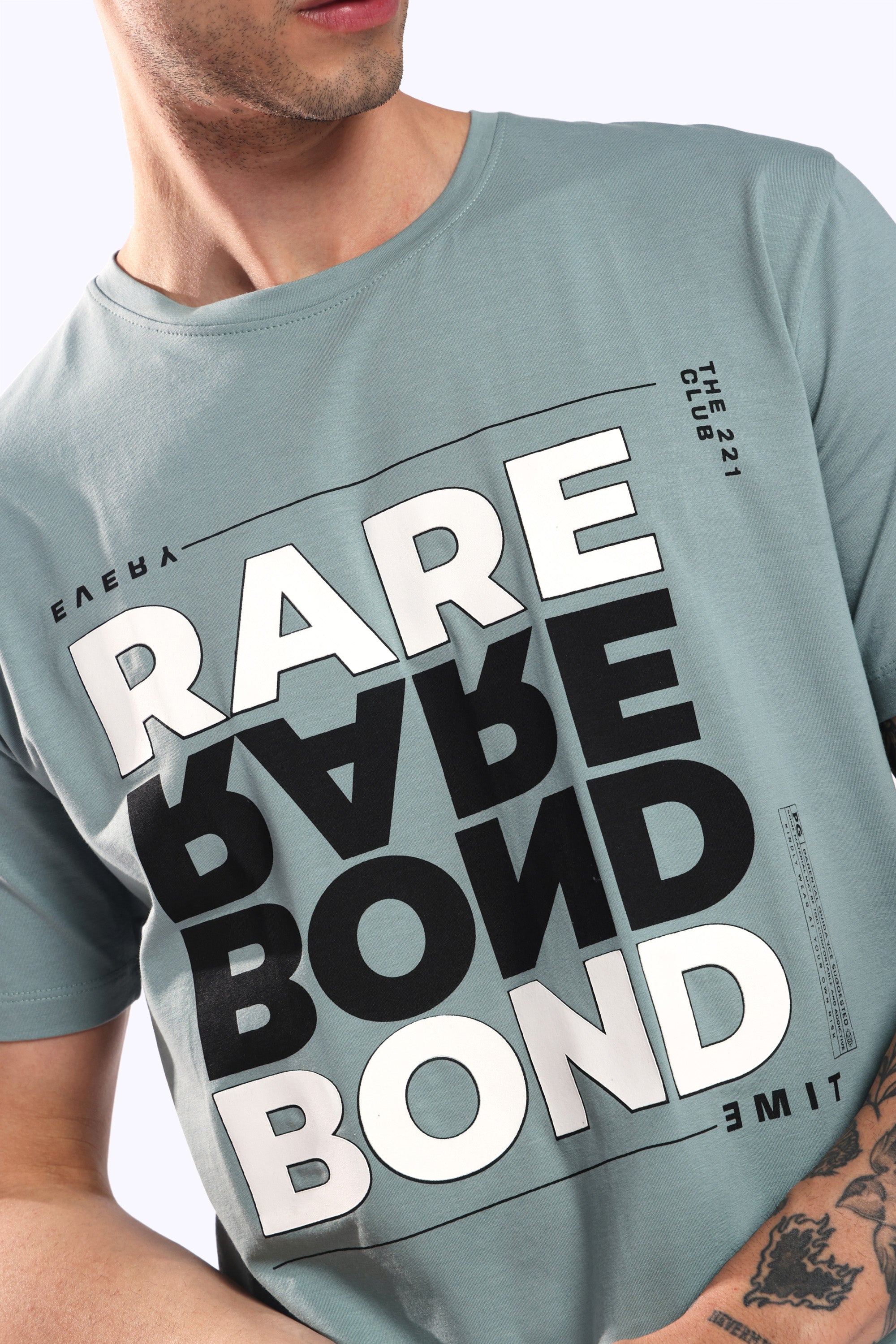 Rarebond's Rare Flip Moss Half Sleeve Comfort Fit T-Shirt