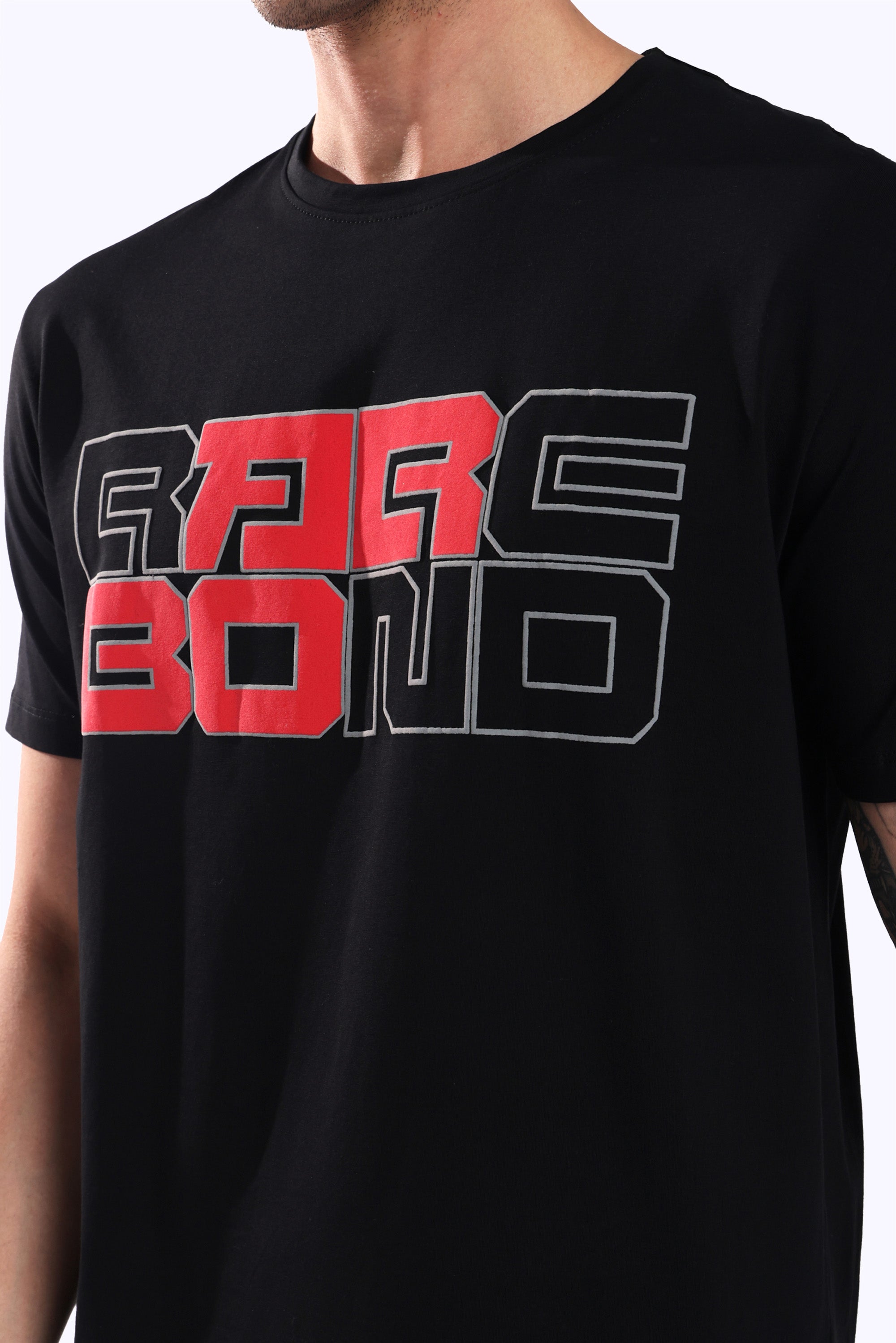 Rarebond's Rare Brinky Black Half Sleeve Comfort Fit T-Shirt