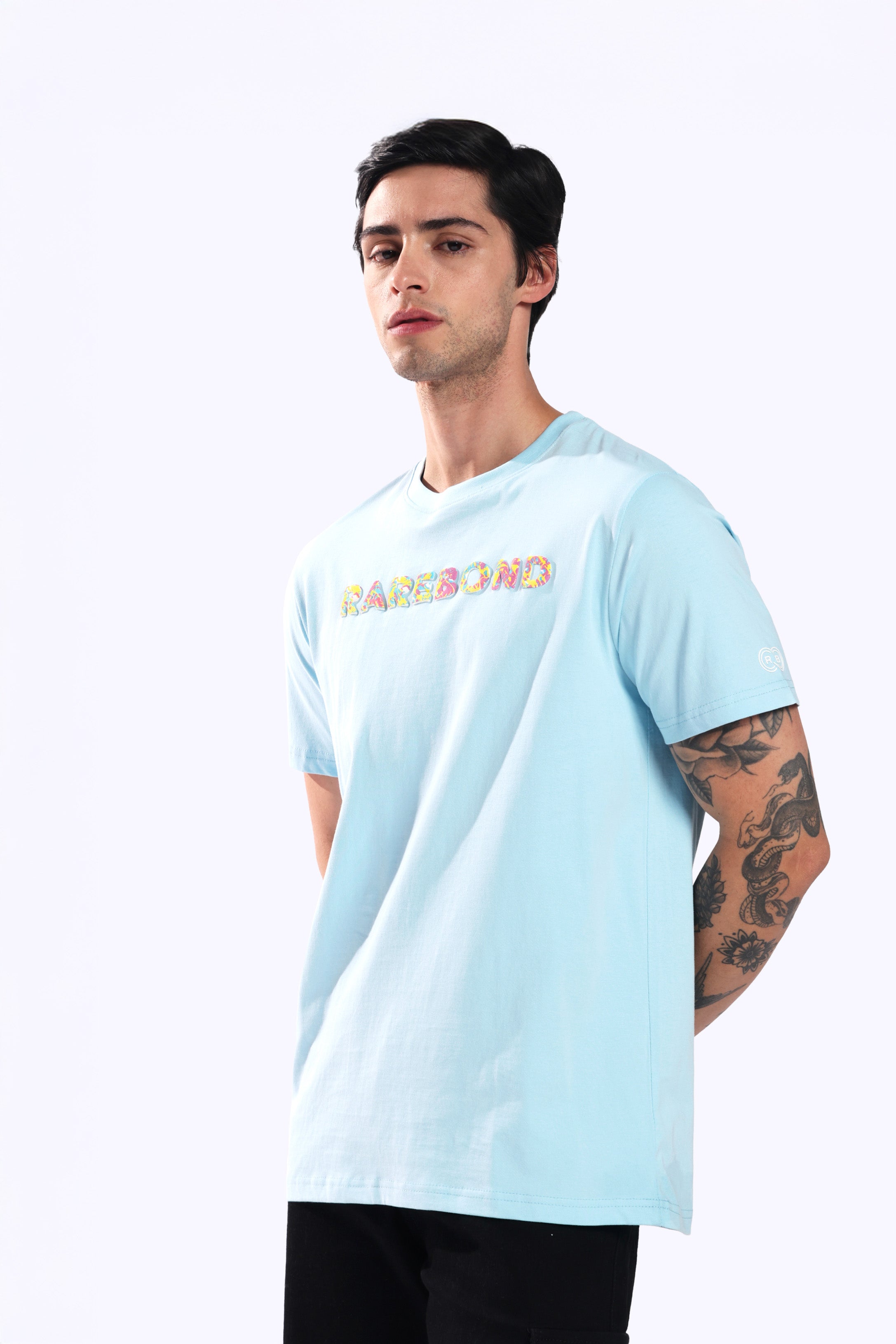 Rarebond's Rainbow Sky Half Sleeve Comfort Fit Round Neck T-Shirt