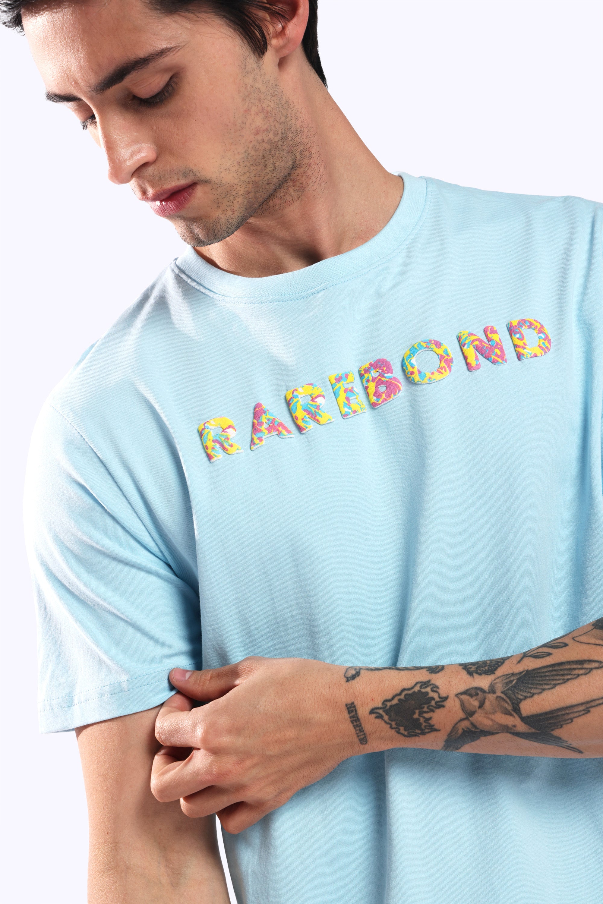 Rarebond's Rainbow Sky Half Sleeve Comfort Fit Round Neck T-Shirt