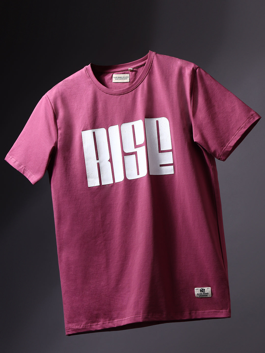 Rarebond's Rise Mauve Half Sleeve Comfort Fit T-shirt
