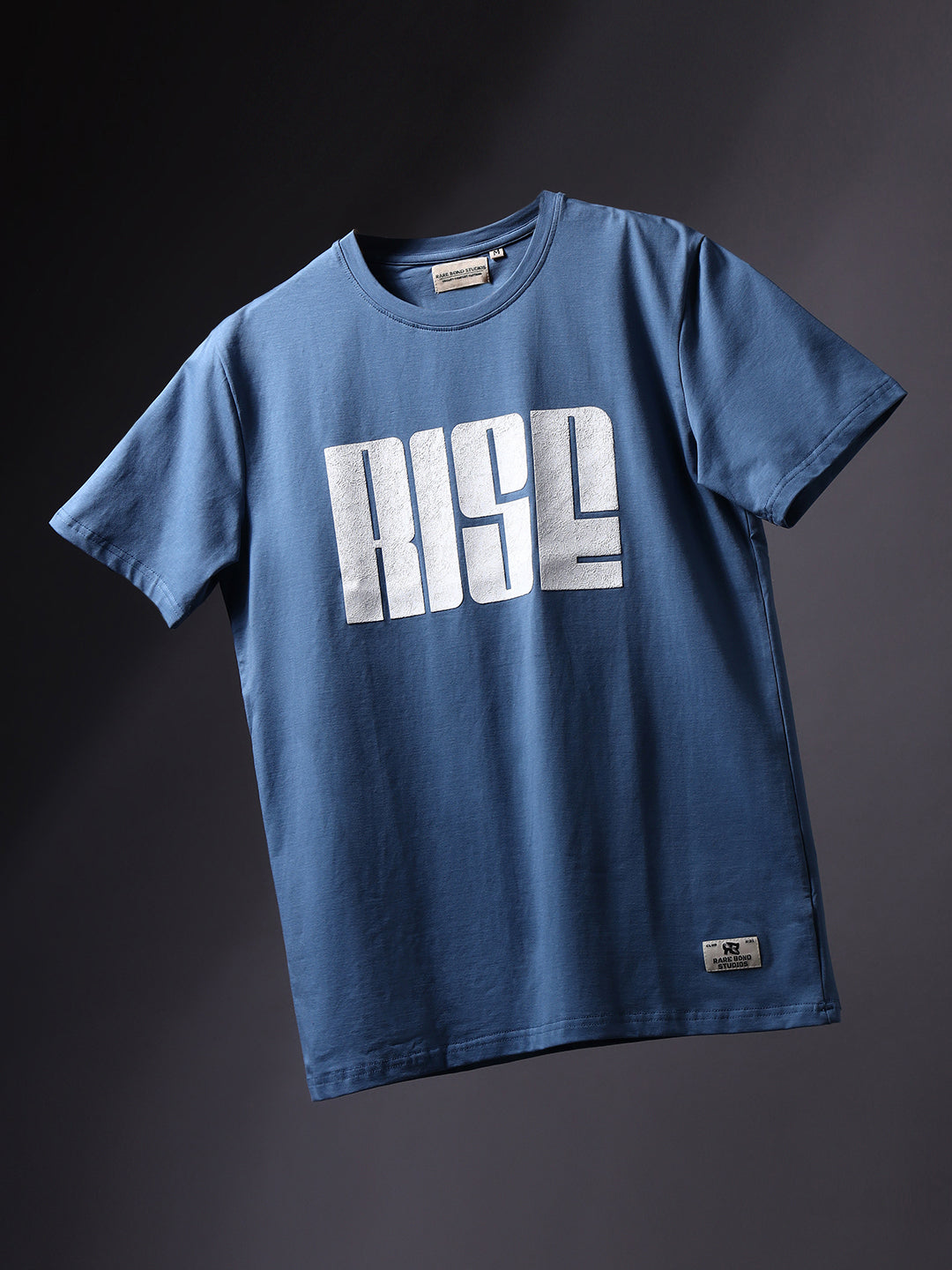 Rarebond's Rise Corn Flower Blue Half Sleeve Comfort Fit T-shirt