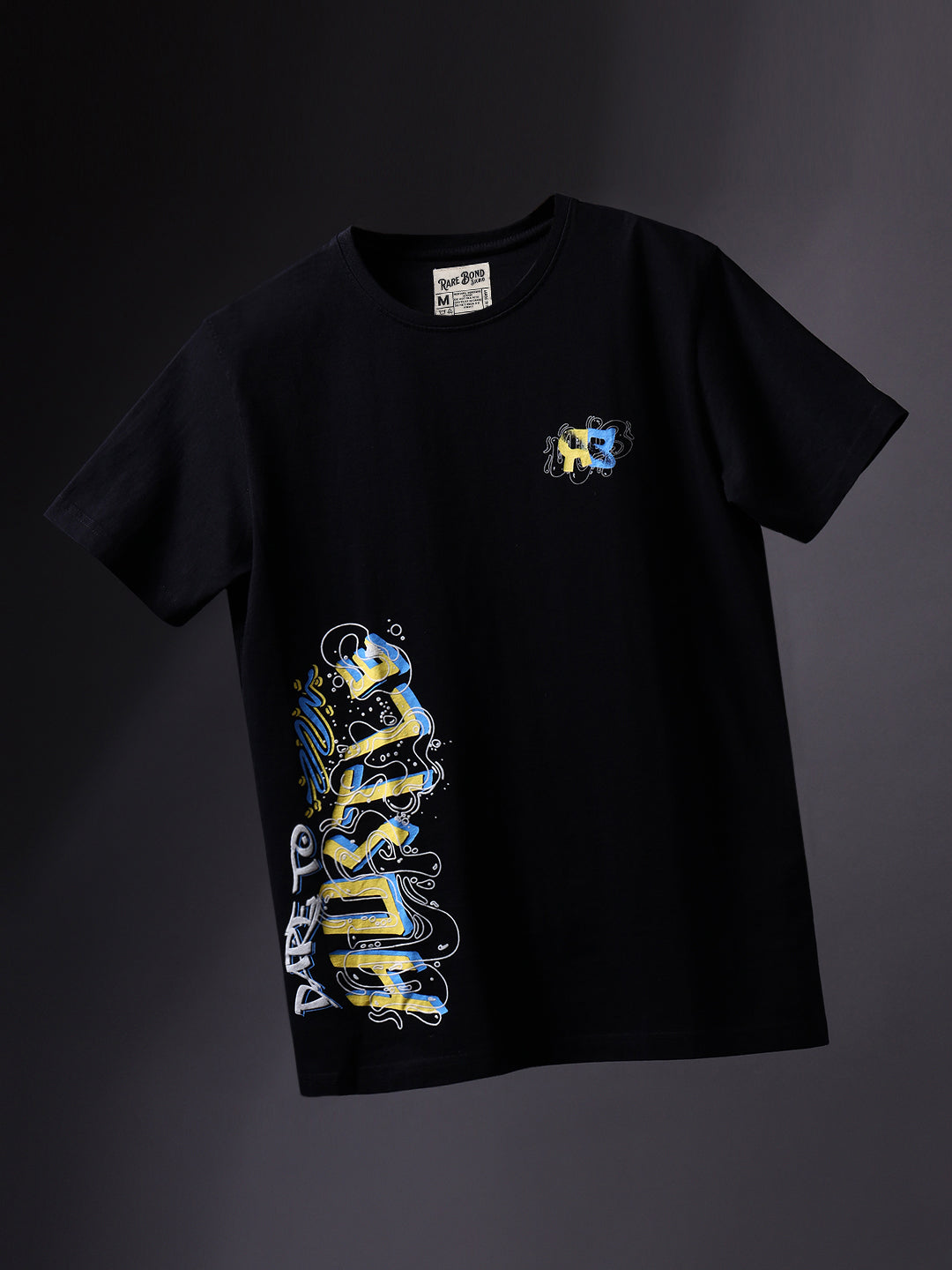 Rarebond's Dare To Hustle Black Half Sleeve Comfort Fit Round Neck T-Shirt