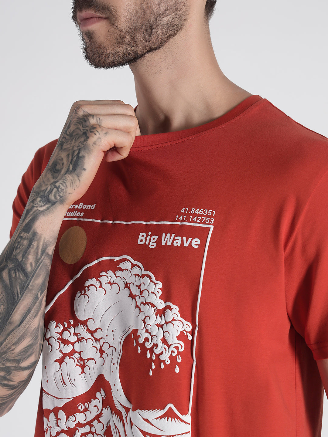 Rarebond's Hokkaido Rust Half Sleeve Comfort Fit T-shirt