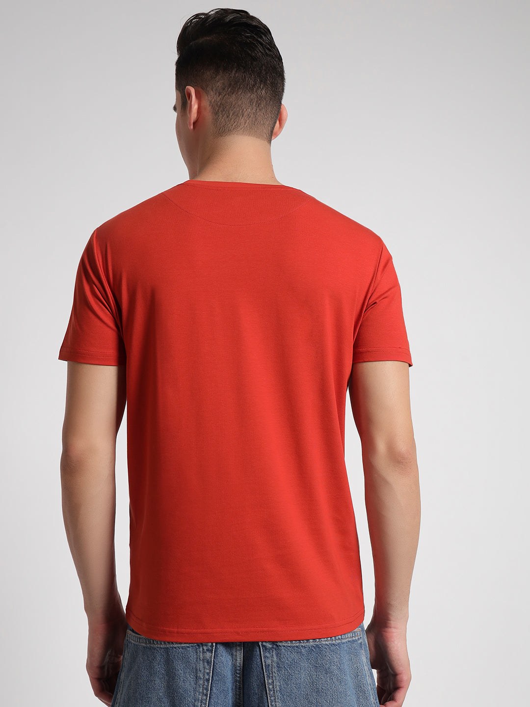 Rarebond Flow Half Sleeve Crew Neck Rust Comfort Fit t shirt