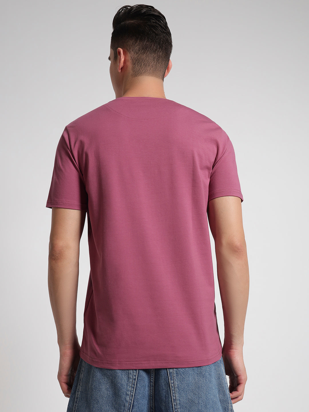Rarebond Flow Half Sleeve Crew Neck Mauve Comfort Fit t shirt