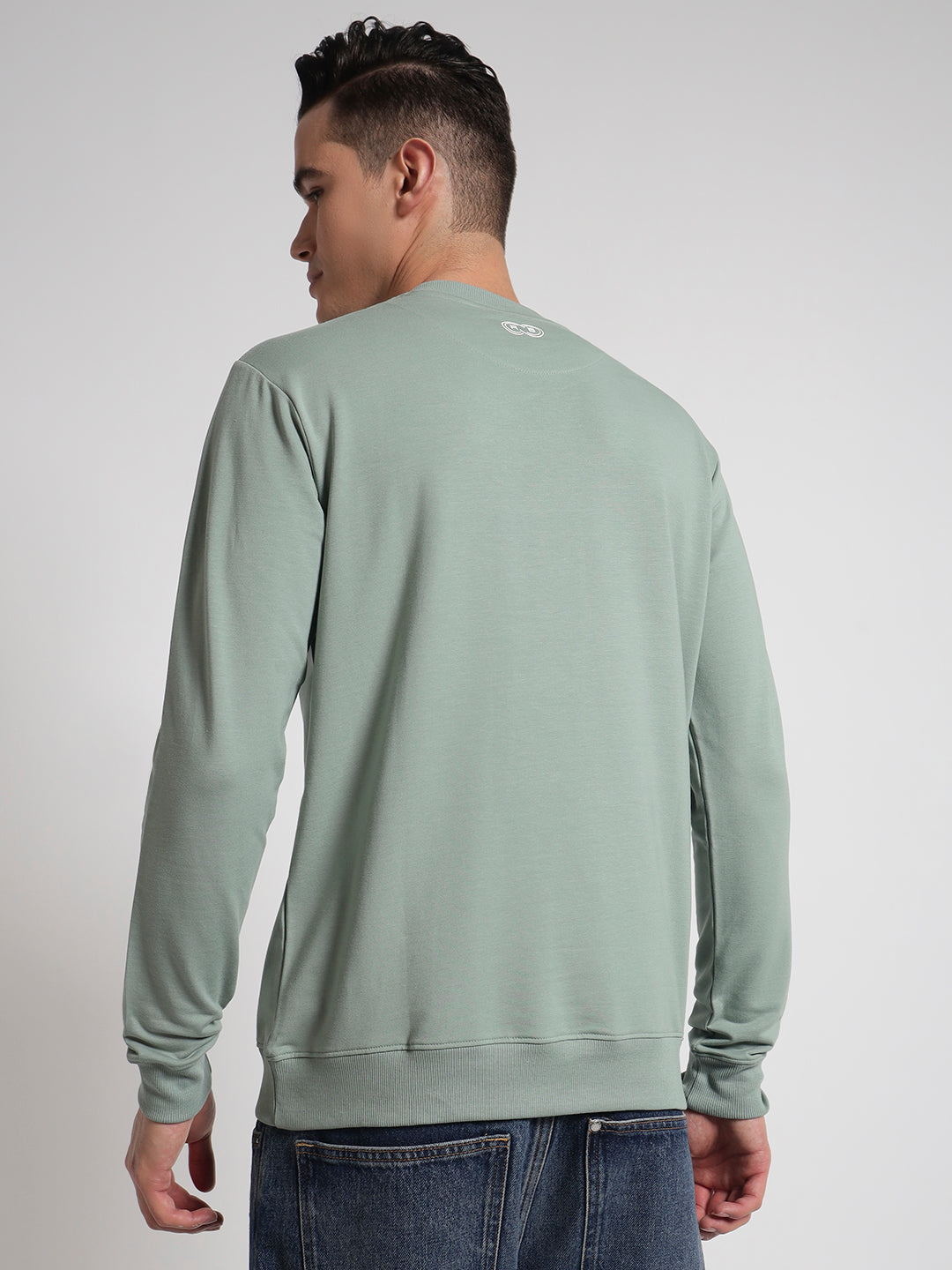Rarebond's Green Full Sleeve Comfort Fit Round Neck Elevated Sweatshirt