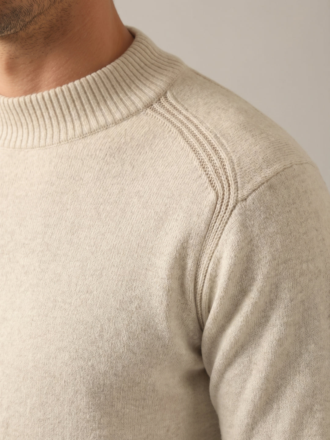 Rarebond's Nimbus Men's Acru Melange Knitted High Neck