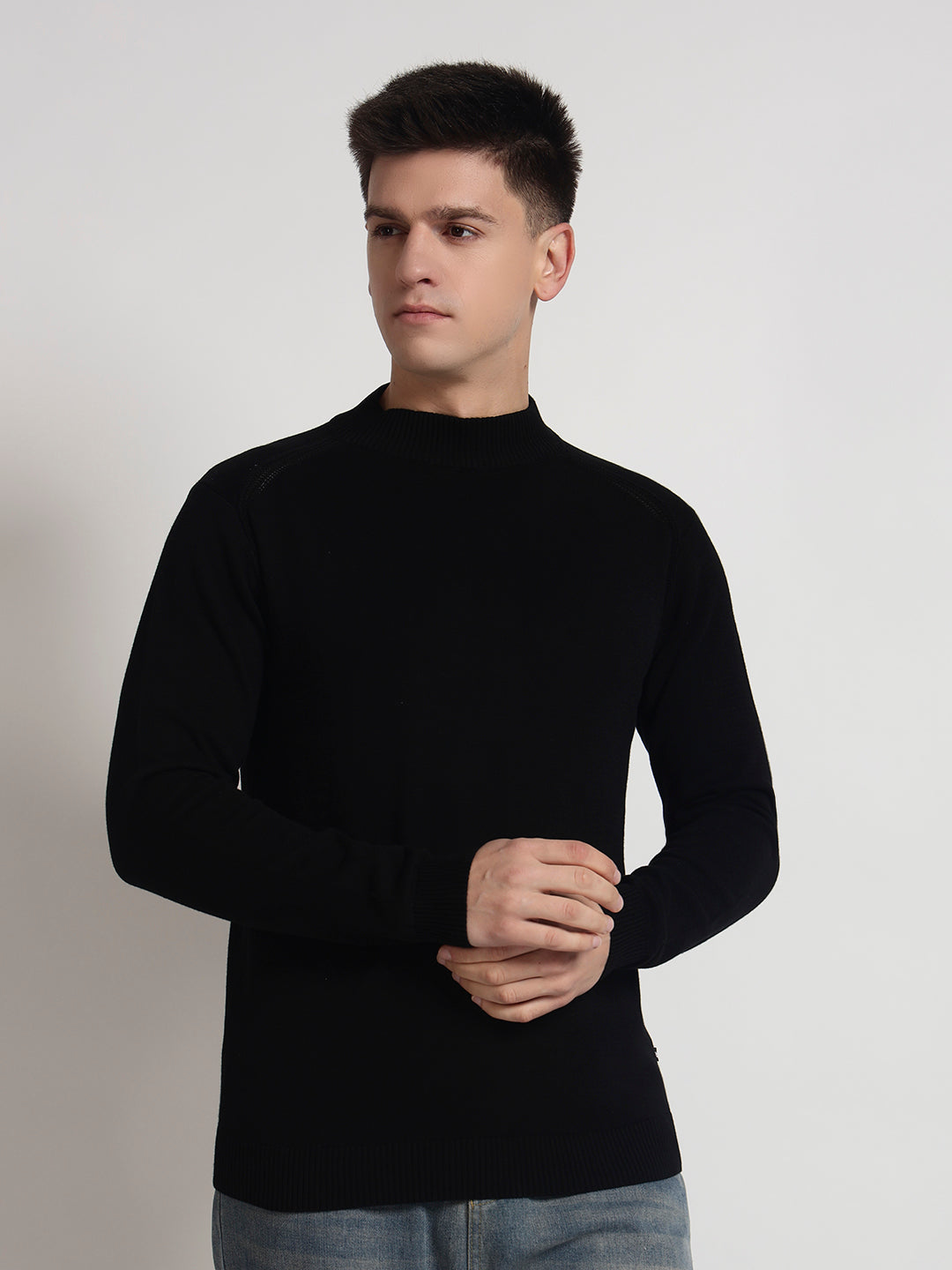 Rarebond's Nimbus Men's Black Knitted High Neck