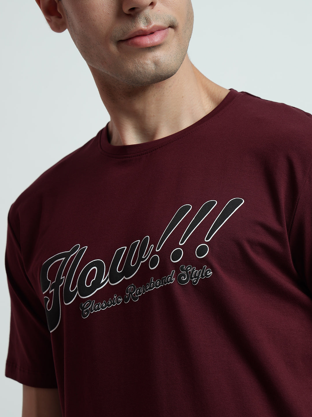 Rarebond's Rare Flow Wine Half Sleeve Comfort Fit T-Shirt