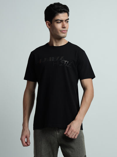 Rarebond's Humble Black Half Sleeve Comfort Fit T-shirt