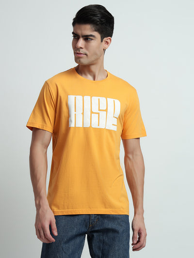 Rarebond's Rise Yellow Half Sleeve Comfort Fit T-shirt