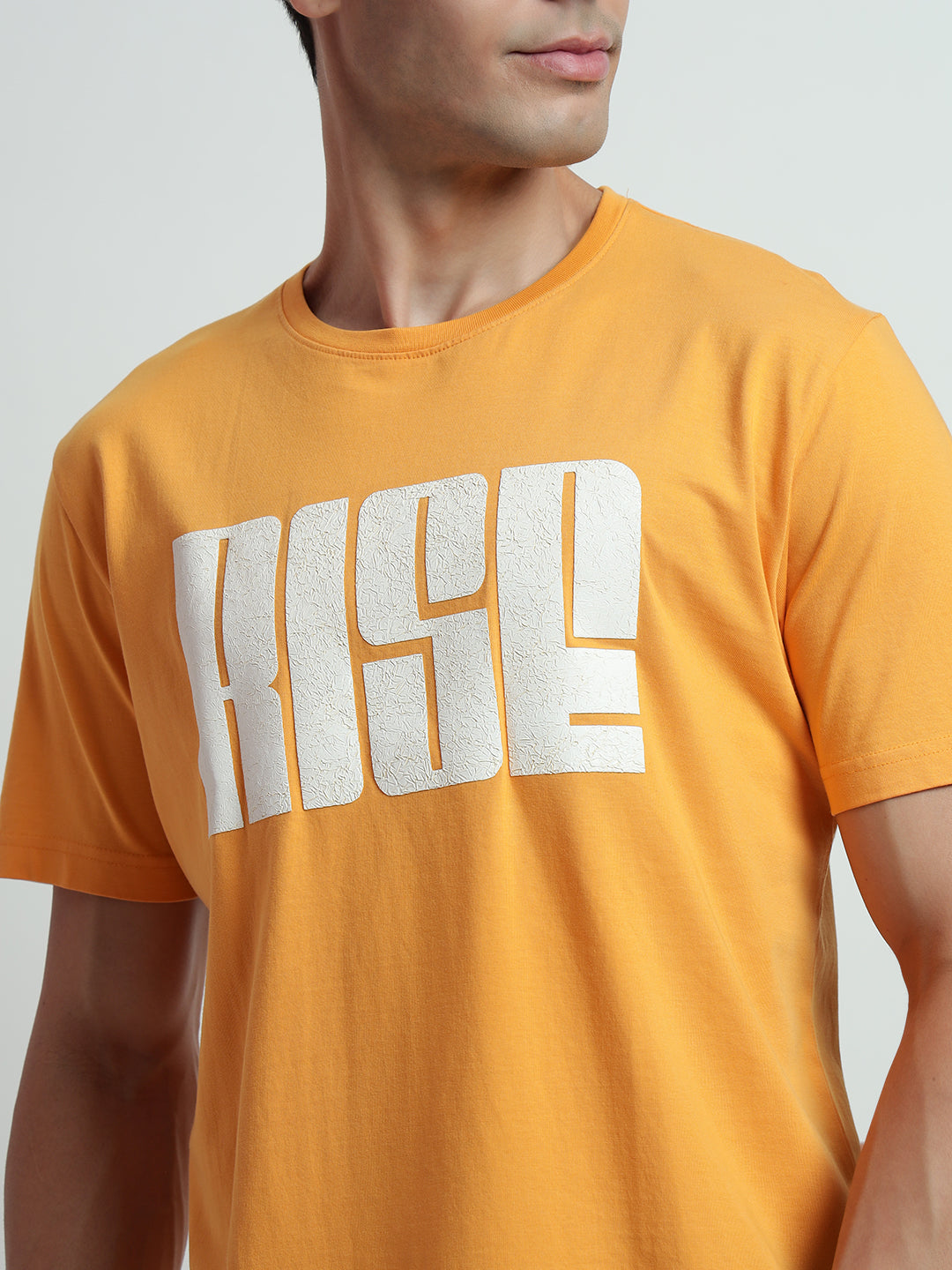 Rarebond's Rise Yellow Half Sleeve Comfort Fit T-shirt