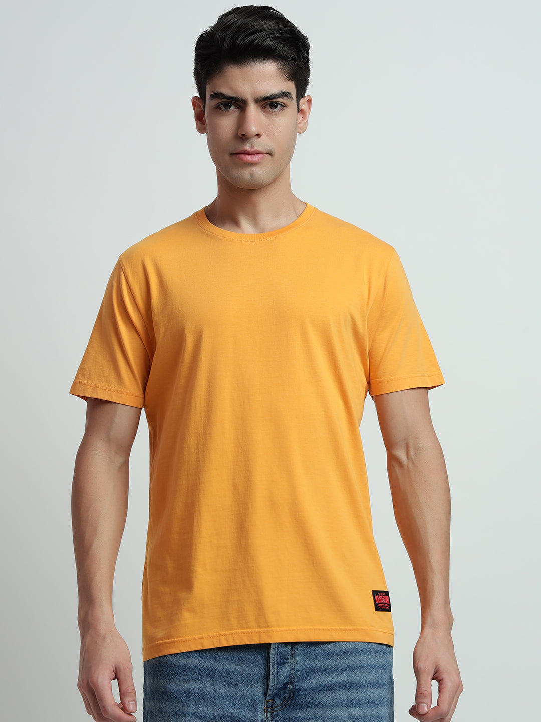 Rarebond's Cloud Yellow Half Sleeve Comfort Fit T-shirt