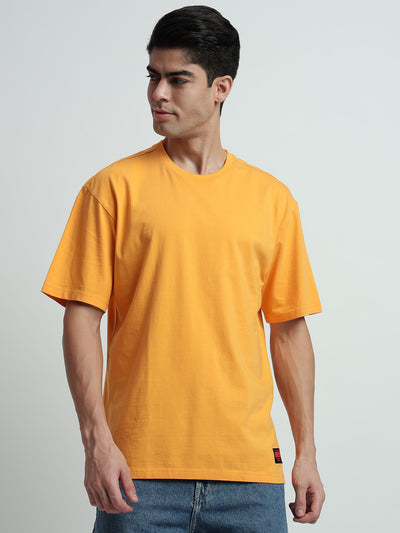 Rarebond Cloud Mustard Half Sleeve Oversized Fit T-Shirt