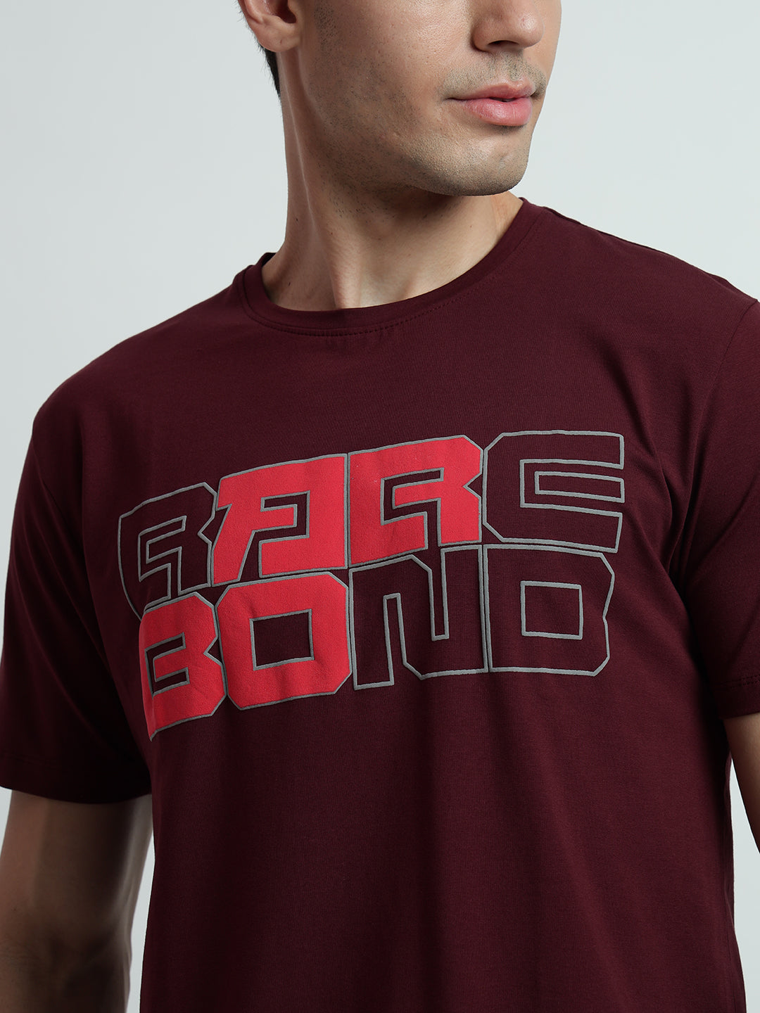 Rarebond's Rare Brinky Wine Half Sleeve Comfort Fit T-Shirt