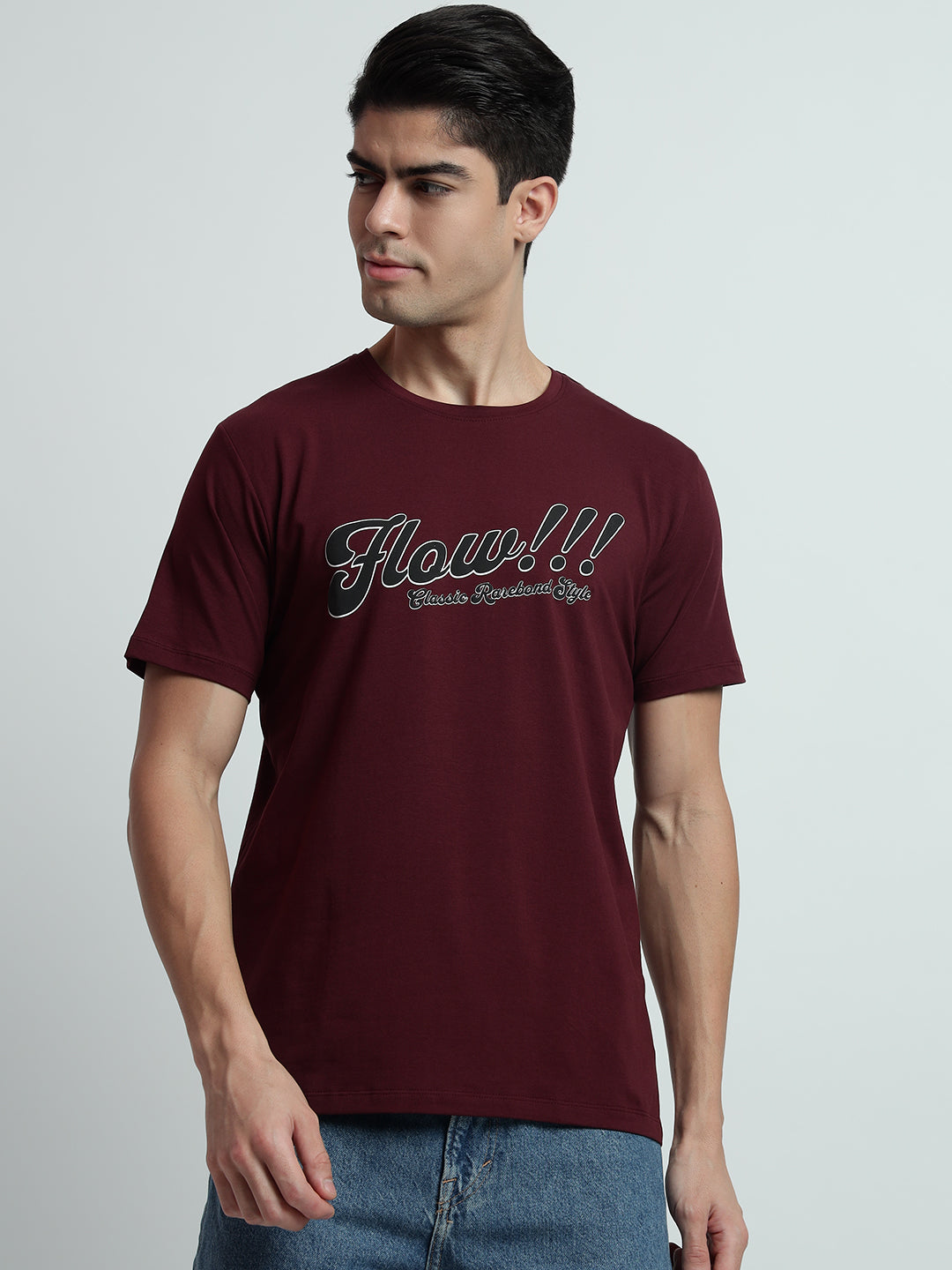 Rarebond's Rare Flow Wine Half Sleeve Comfort Fit T-Shirt