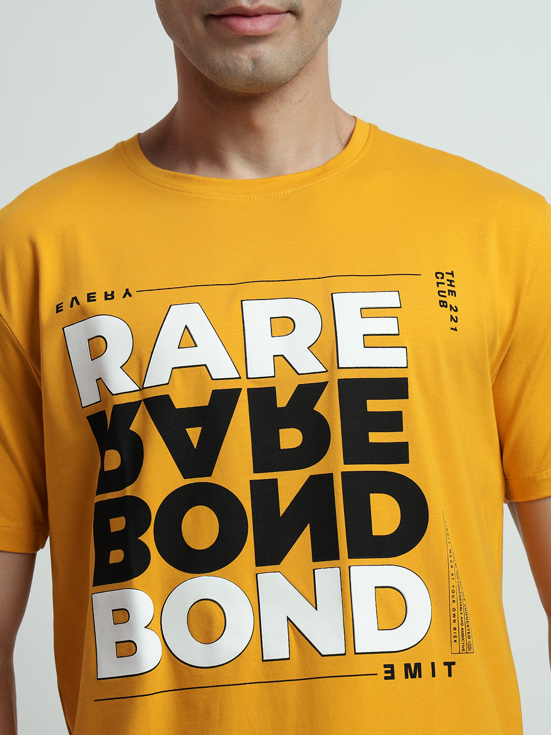 Rarebond's Rare Flip Yellow Half Sleeve Comfort Fit T-Shirt