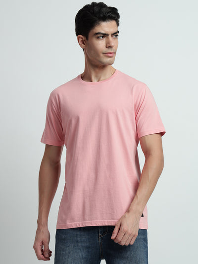 Rarebond's Cloud Pink Half Sleeve Comfort Fit T-shirt