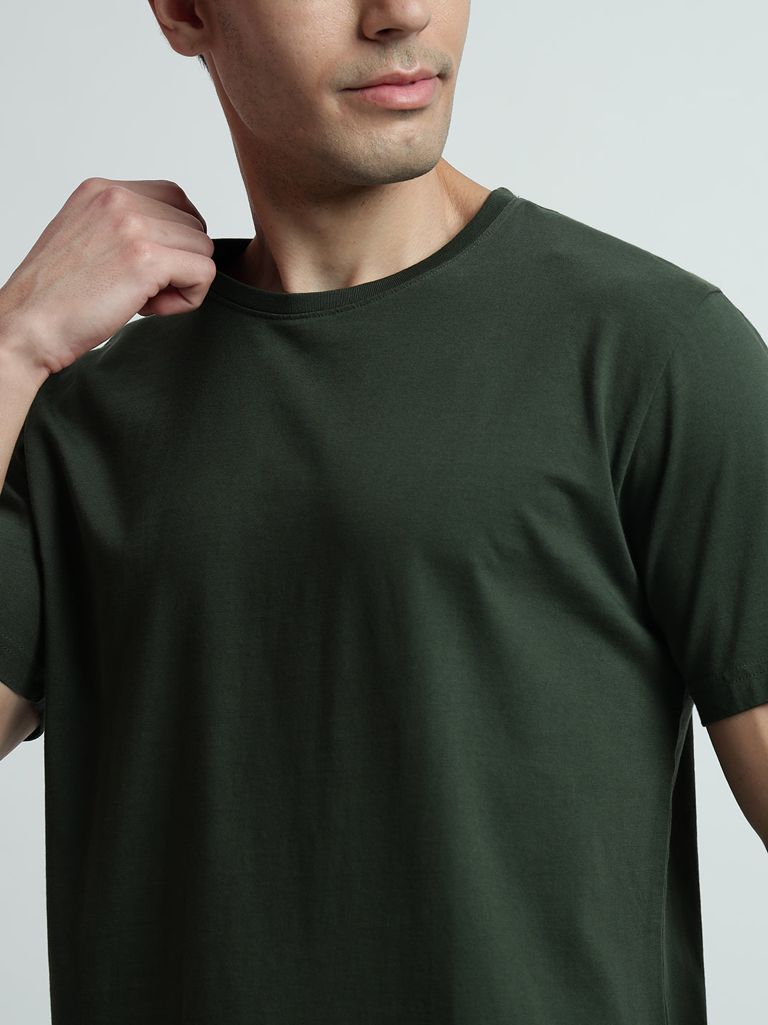 Rarebond's Cloud Green Half Sleeve Comfort Fit T-shirt