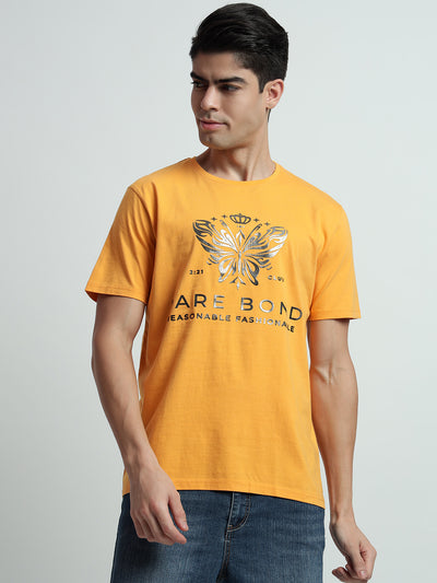 Rarebond's Butterfly Yellow Half Sleeve Comfort Fit T-Shirt