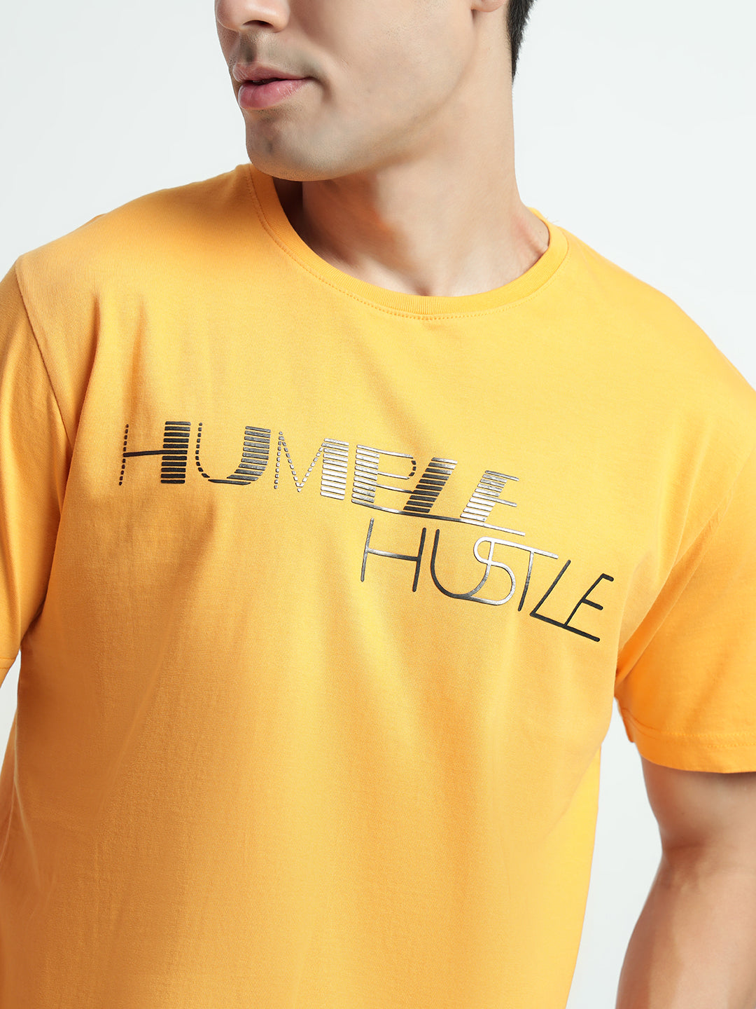 Rarebond's Humble Yellow Half Sleeve Comfort Fit T-shirt