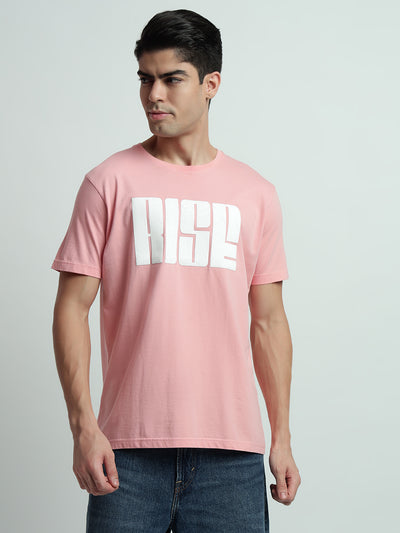 Rarebond's Rise Pink Half Sleeve Comfort Fit T-shirt