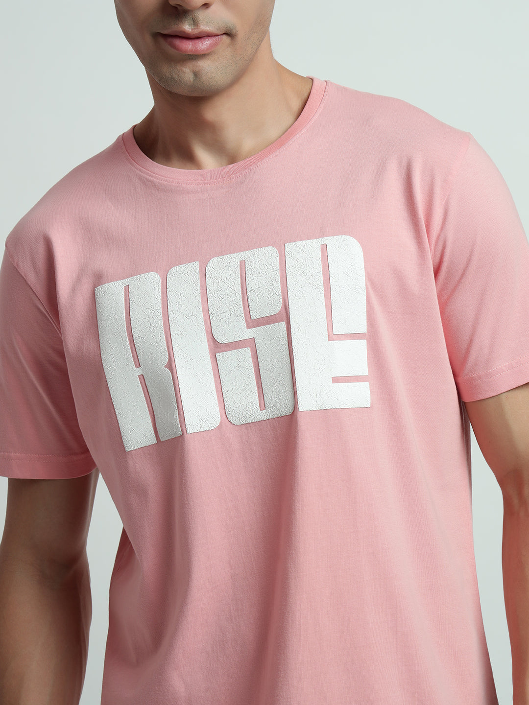 Rarebond's Rise Pink Half Sleeve Comfort Fit T-shirt