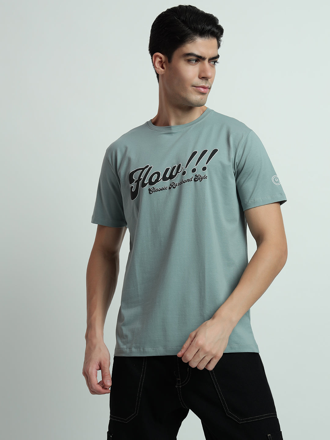 Rarebond's Rare Flow Moss Half Sleeve Comfort Fit T-Shirt