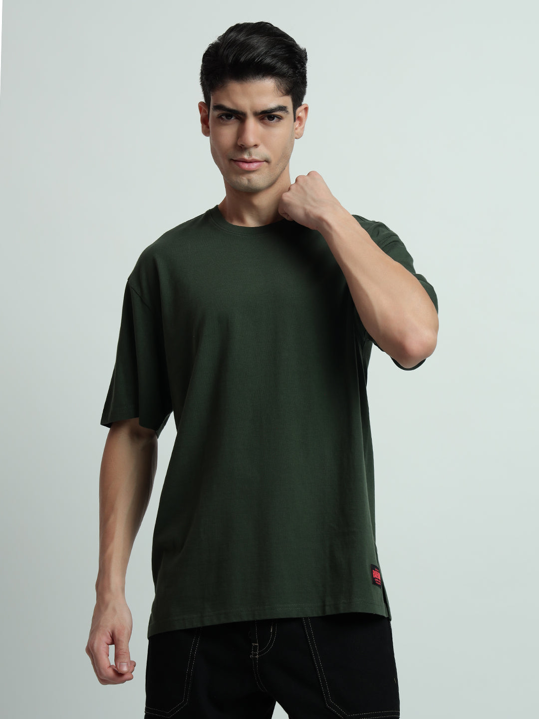 Rarebond Cloud Green Half Sleeve Oversized Fit T-Shirt