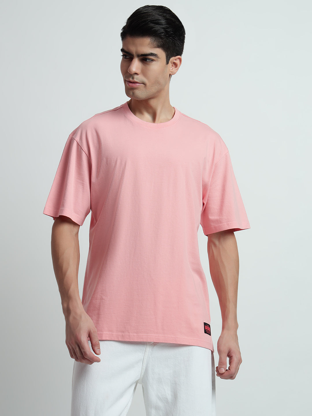 Rarebond Cloud Pink Half Sleeve Oversized Fit T-Shirt