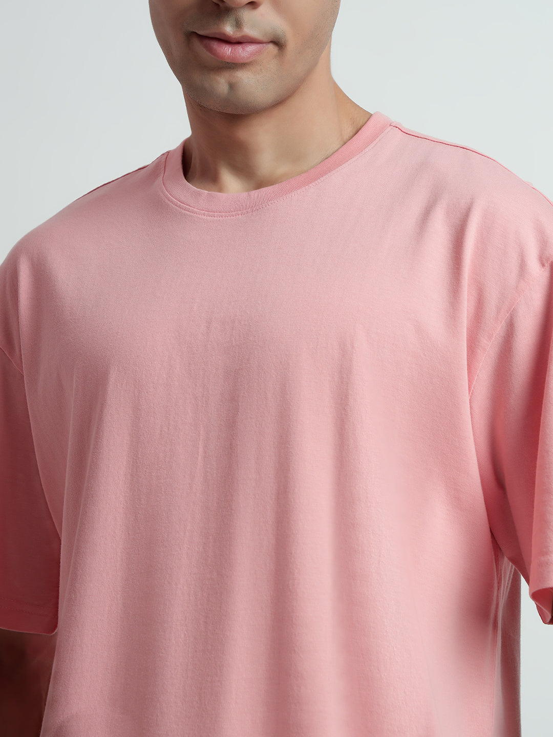 Rarebond Cloud Pink Half Sleeve Oversized Fit T-Shirt