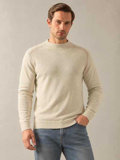 Rarebond's Nimbus Men's Acru Melange Knitted High Neck