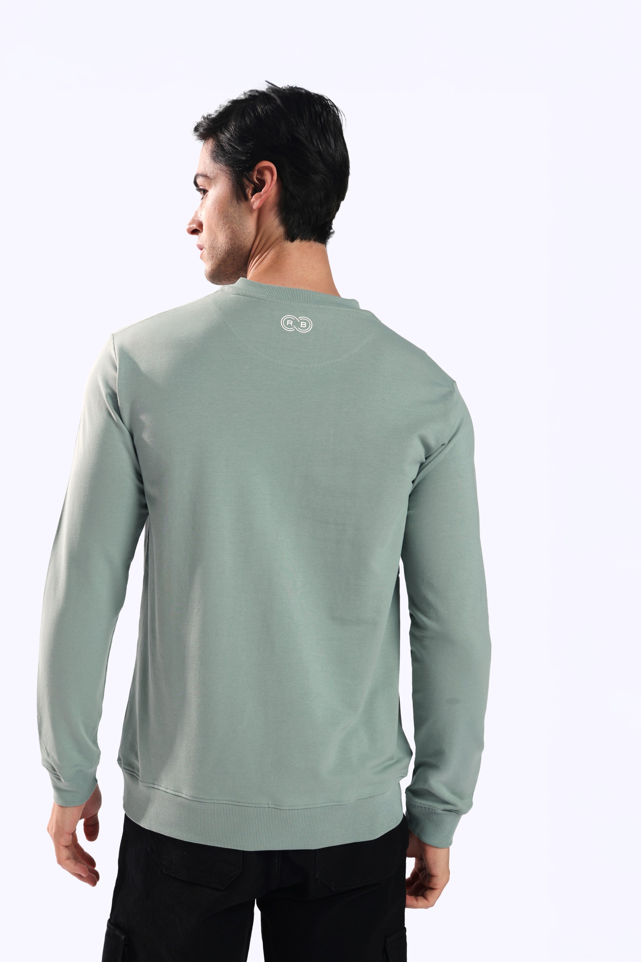 Rarebond's Green Full Sleeve Comfort Fit Round Neck Sweatshirt