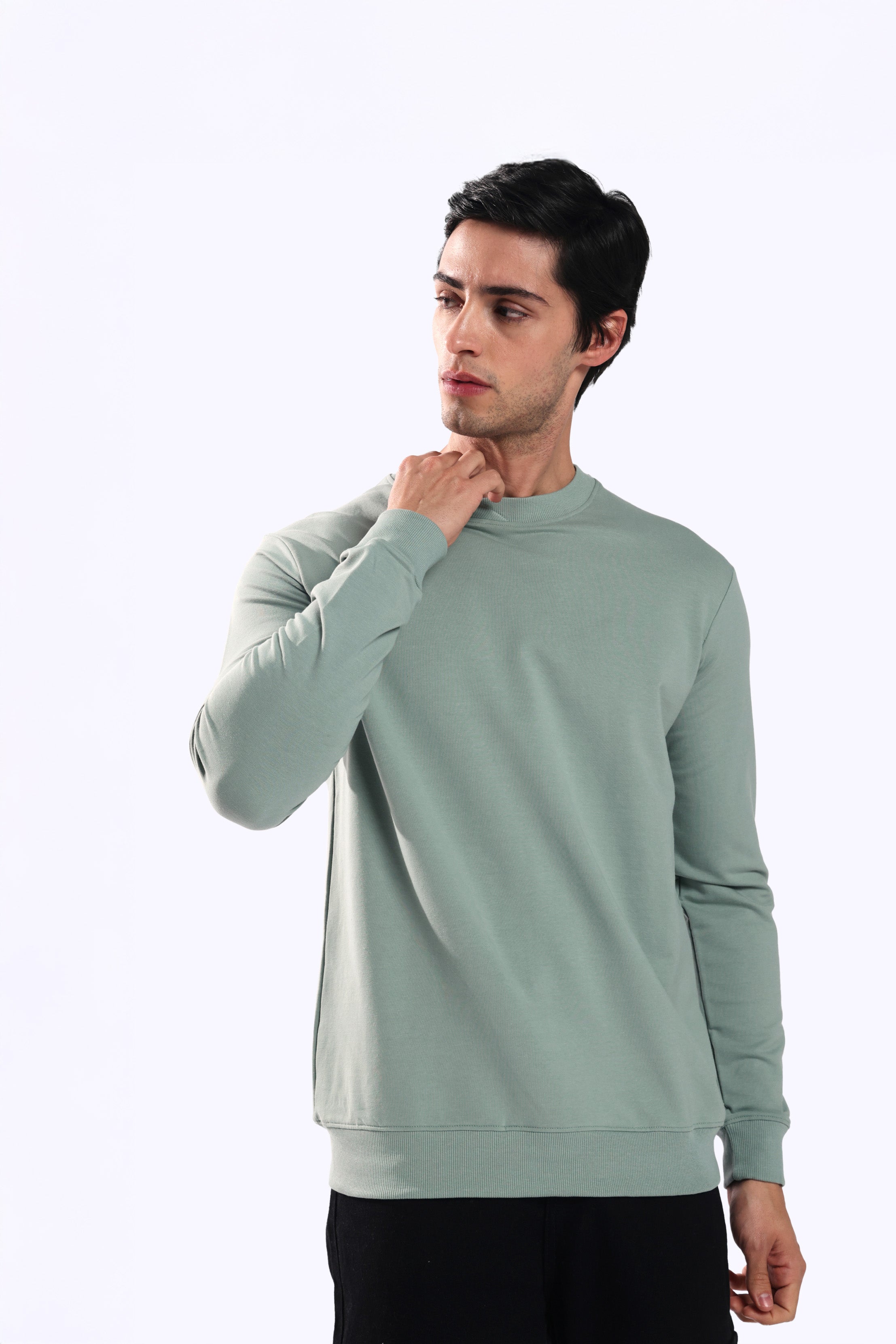 Rarebond's Green Full Sleeve Comfort Fit Round Neck Sweatshirt