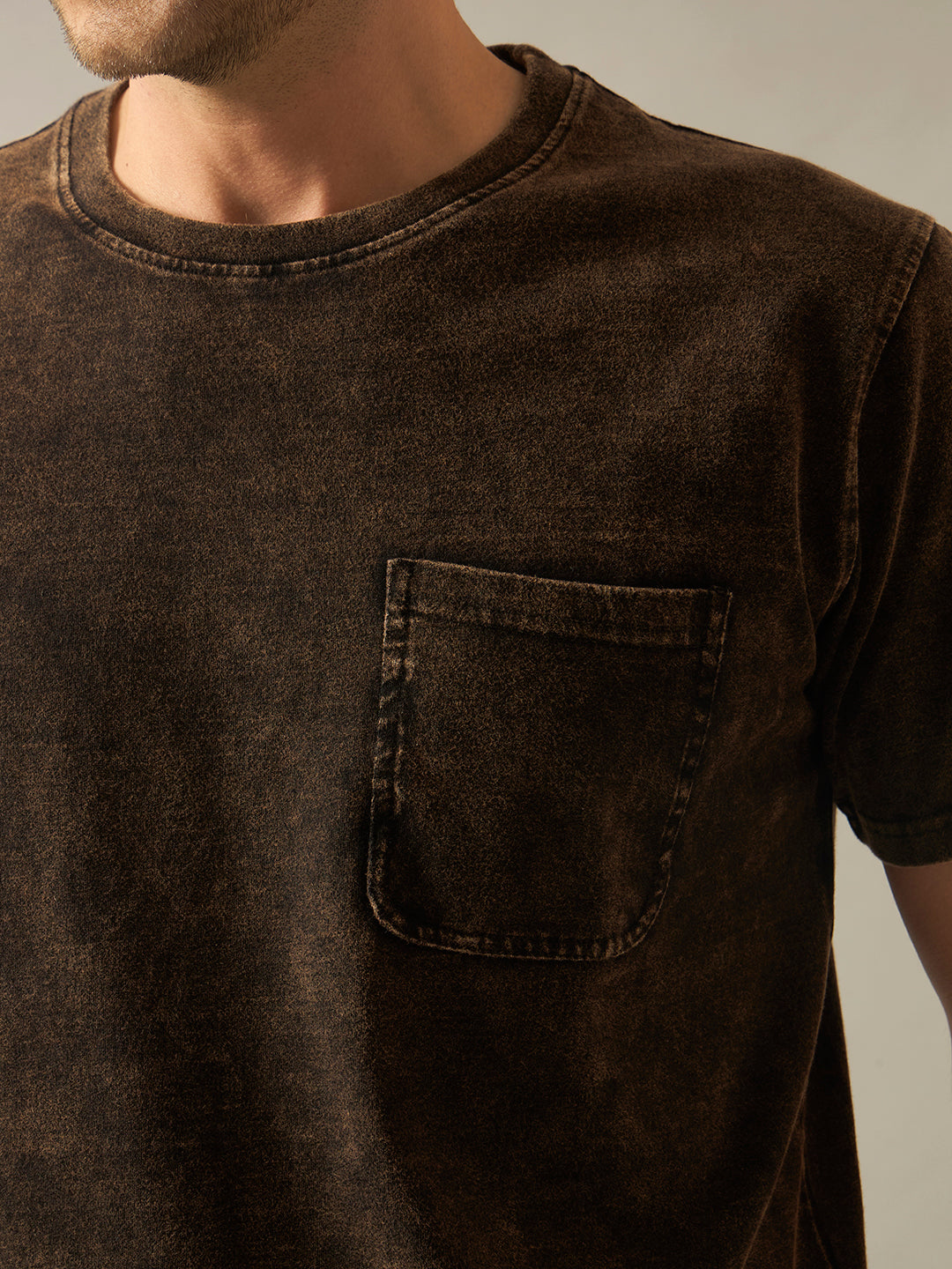 Rarebond's Cloud Stone Black Half Sleeve Comfort Fit T-shirt