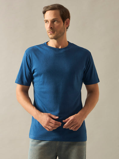 Bamboo Cotton Comfort Fit Round Neck Half Sleeves T-Shirt - Navy