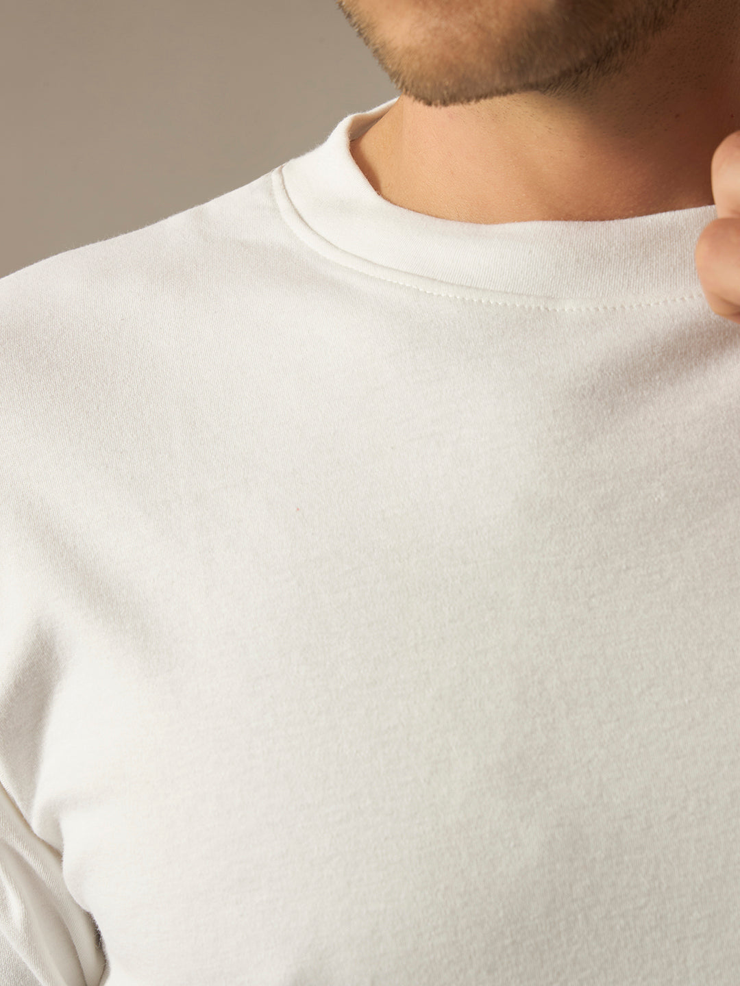 Bamboo Cotton Comfort Fit Round Neck Half Sleeves T-Shirt - White