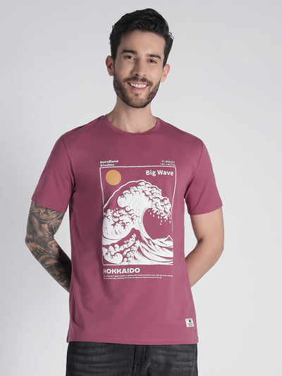 Rarebond's Hokkaido Mauve Half Sleeve Comfort Fit T-shirt