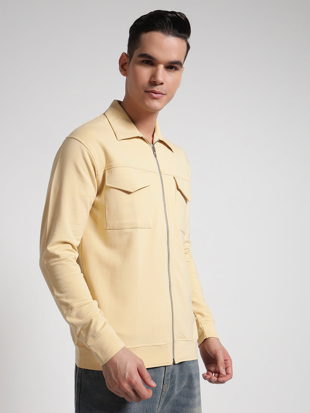 Rare Bond Yellow Full Sleeves Comfirt Fit Shacket