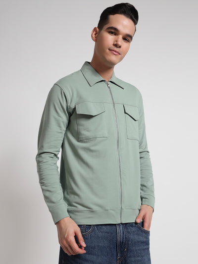 Rare Bond Green Full Sleeves Comfirt Fit Shacket