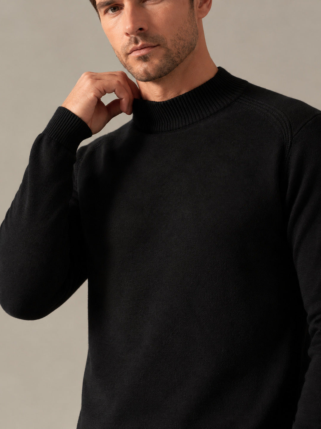 Rarebond's Nimbus Men's Black Knitted High Neck